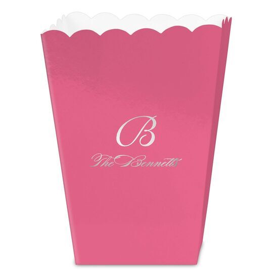Pick Your Initial Monogram with Text Mini Popcorn Boxes